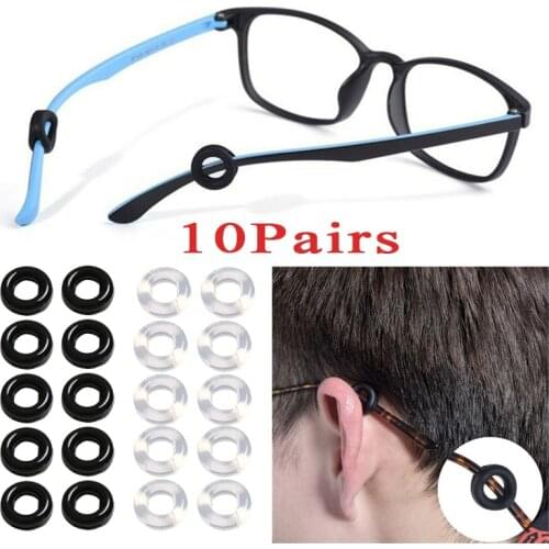 10Pair Eyeglass Temple Tips Sleeve Retainer Silicone Anti-slip Holder Elastic Glasses Ear Hook Mirror Leg Glasses Accessories