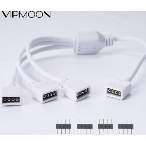 4 Pins RGB LED Strip Connector 1 to 2 3 4 Y-Splitter Female Connector Cable for 3528/5050 LED RGB Light Strip