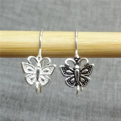 4 Pairs of 925 Sterling Silver Butterfly Earring Ear Wire Hooks