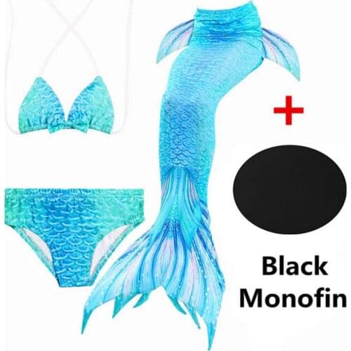 4Pcs Mermaid Tails For Girls Bra Dress Monofin Mermaid Tails Swimsuit Cosplay Kids Babys Swimming Wear Cauda De Sereia Flipper