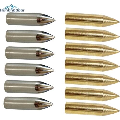 6PCS Coppering Gold Basic Exercise Arrowhead Shooting Broadhead Arrow Head Tip Points Beginner for Wood/Bamboo Arrow Traditional