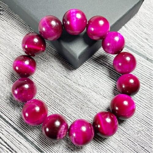 Handmade Gifts 6-14 mm Rose Red Tiger Eyes Beads Bracelets homme Charms Natural Stone Bracelet For Men Women Jewelry