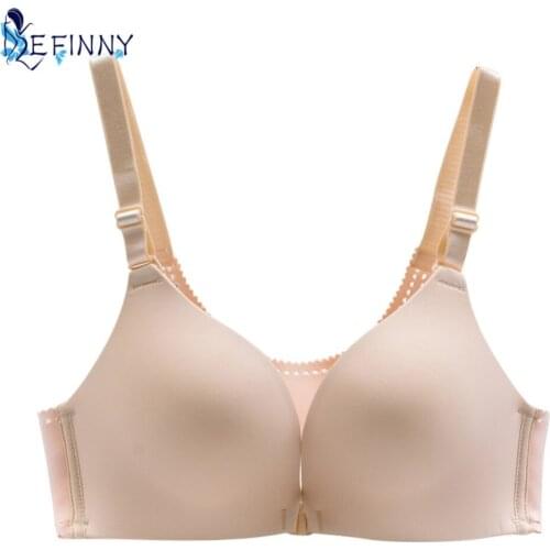 New Women Smooth Adjustable Front Closure Sexy Lingerie Solid Color Sexy Breathable Padded Seamless Push up Wireless Soft Bras