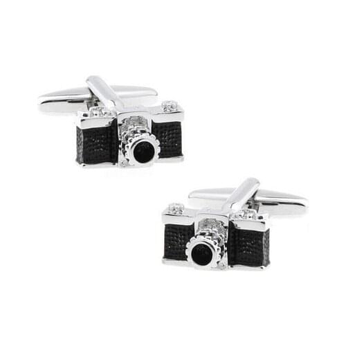 C-MAN Luxury shirt Black camera cufflink for mens Brand cuff buttons cuff links High Quality abotoaduras Jewelry