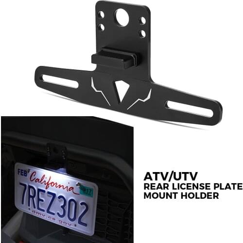 ATV/UTV Rear License Plate Mount Holder quad for Polaris RZR sportsman 500 800 1000 xp for Can am maverick X3 for Yamaha raptor