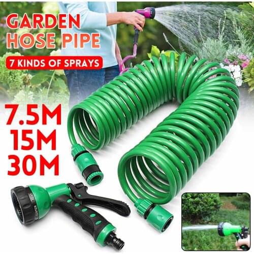 7.5M/15M/30M Retractable Coil Magic Flexible Garden Water Hose For Car Hose Pipe Plastic Hoses garden Watering with Spray Guns