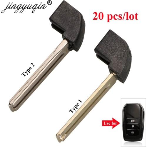 Jingyuqin 20pcs Emergency Smart Key Blade For Toyota Fortuner Prado Camry Rav4 Highlander Crown Insert Key blank Uncut