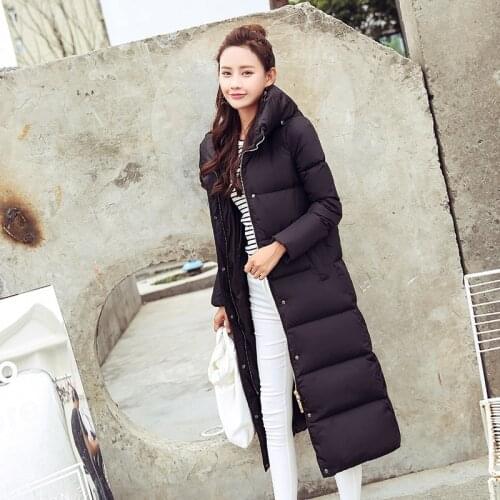 White Womens 2020 Duck Down Jacket Hooded Warm Winter Coat Women Long Parkas Padded Womens Jackets Abrigo Mujer WXF303 s