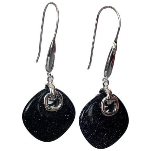 FASHION 925 NATURAL SANDSTONE EARRINGS 14/5" valentines Natural bread big earringsWomen Party, Factory wholesale price