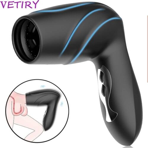 Male Masturbator Vibrator Glans Massager Penis Delay Trainer Automatic Oral Sucking Electric Pulse Vibrator Sex Toys for Men