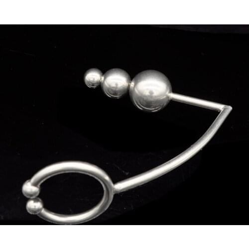 Male Chastity Cock Lock Anal Plugs Cock Lock Intruder with Ball Metal Anal Hook Ring 46mm Inner Diameter Adult Game Sex Toy