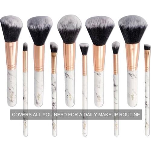10pcs Women Marble Brushes set Makeup Tool Kit Soft Makeup Brush Foundation Powder eyeshadow Brush Marble MakeUp blending Tools