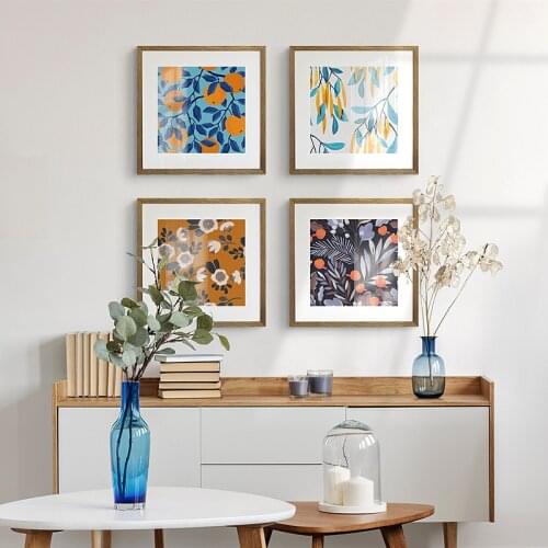 Watercolor Floral Poster Flower Wall Art Canvas Painting Minimalist Print Square Picture Living Room Interior Decoretion