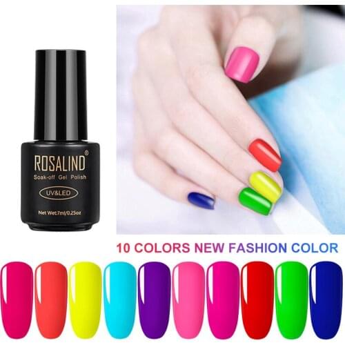 10 Colors Neon Nail Gel Polish varnish Hybrid Nails For Manicure Semi Permanent Soak off Primer Nail Art Gel Nail Polish 7ML