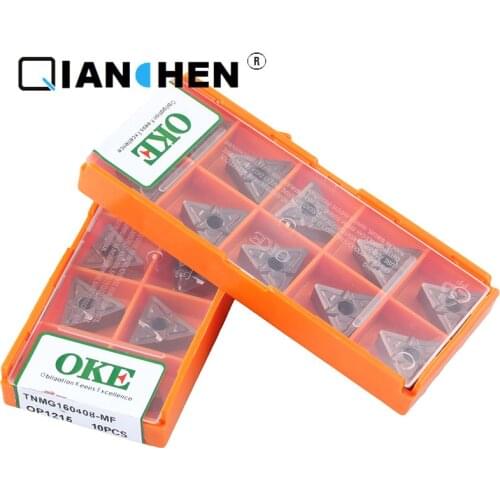 OKE 10pcs/lot High Precision High Performance High Strength CNC TNMG160408-MF OP1215 Industry Carbide Inserts Hard Alloy