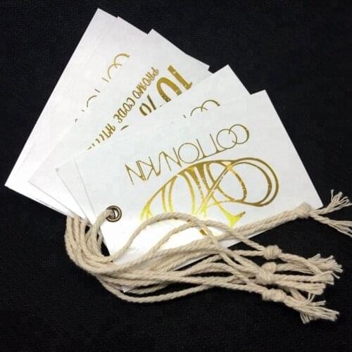 Personalized New Designs Logo Gold Foil Paper Hang Tag