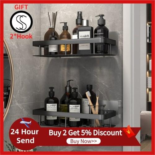 Bathroom Shelves Wall Amount Shower Shelf Bathroom Organizer Cosmetic Shelves Shower Storage Basket Bathroom Accessories Set