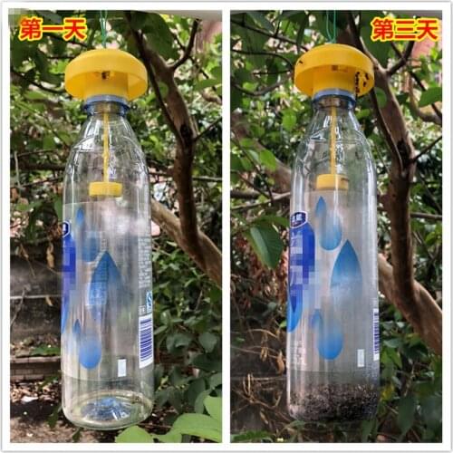 Practical Fruit Fly Trap Killer Plastic Drosophila Trap Fly Catcher with Attractant Orchard Vegetable Pest Control Garden Insect