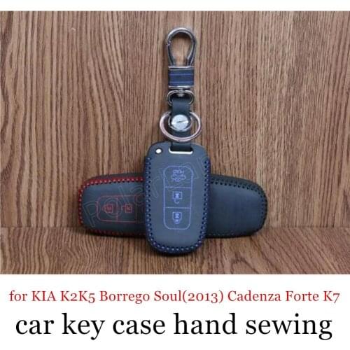 Only Red fit for KIA K2K5 B orrego Soul(2013) Cadenza Forte K7 Sportage(2015) Hand sewing car key cover car key case leather hot