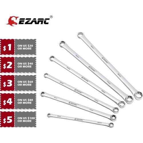 EZARC Extra Long Double Ring Box End Spanner Aviation Wrench Strong Power Less Effort Metric 8-10 9-11 12-13 14-15 16-17 18-19mm