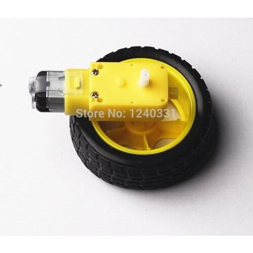1SET Smart Car Robot Plastic Tire Wheel With DC 3-6v Gear Motor