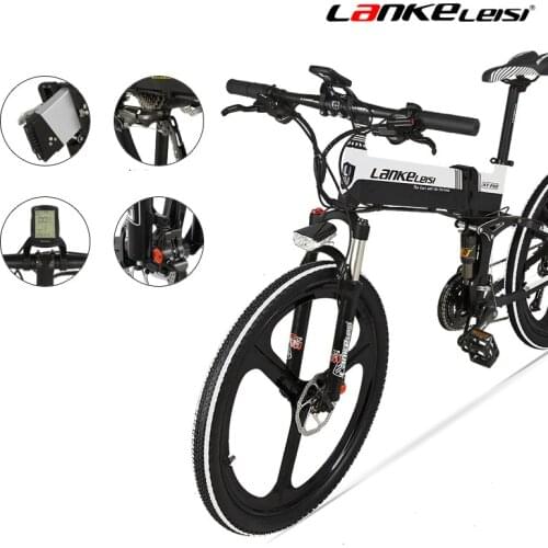 26" Electric Bike Folding Hidden Battery Bicycle Lithium 48V 400W With Eletric E Smart Mountain Foldable Anti-Slip 26 inch Bikes