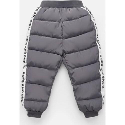 2019 New Winter Boys Girls Long Pants Cotton Mid Elastic Waist Children Trousers Thicken Warm Letters Clothes Baby Kids Clothing