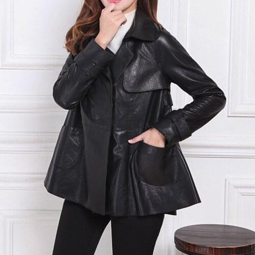 Winter Jackrt Women Autumn Genuine Leather Jacket Women Sheepskin Coat 2020 Plus Size Leather Coat Cute Women Coats16782WPY141