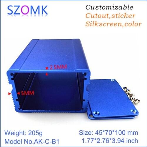 10 pieces, 45*70*100mm high quality szomk aluminum junction box aluminum box enclosure electronics for pcb control enclosure