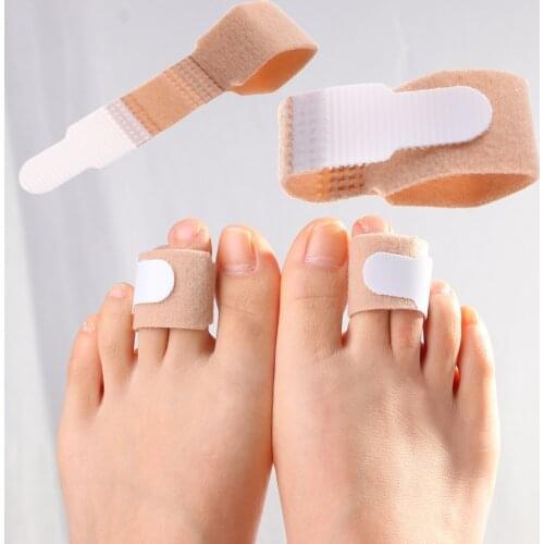 10 Pcs/lot Fabric Toe Finger Straightener Hammer Toe Hallux Valgus Corrector Bandage Toe Separator Splint Wraps Foot Care