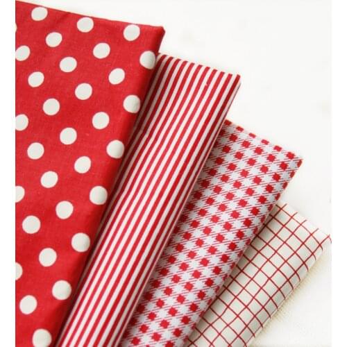 160x50cm Red Jade Dotted Striped Plaid Twill Pure Cotton Cloth making Bedding Clothing Fabric Handmade home decoration
