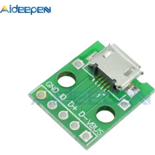 20pcs MICRO USB to DIP Adapter 5pin Female Connector B Type PCB Converter