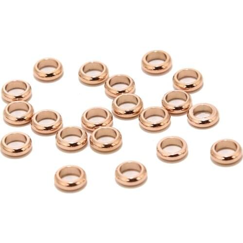 20pcs Stainless Steel Gold/Steel Tone Large Hole Spacer Beads 6mm/8mm Connectors Accessories For DIY Jewelry Findings Making