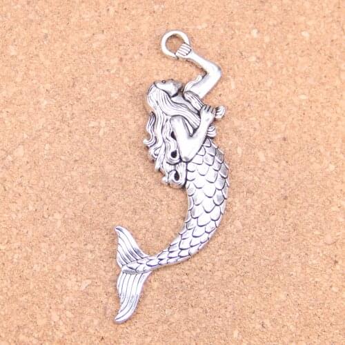 20pcs Charms Mermaid 77x54mm Antique Pendants,Vintage Tibetan Silver Jewelry,DIY for bracelet necklace