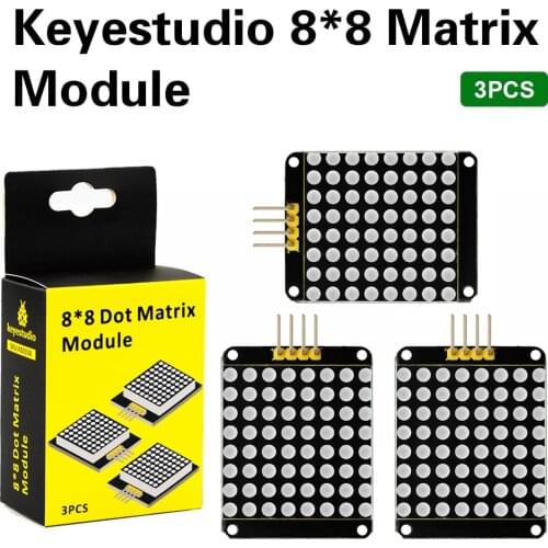 3PCS Keyestudio Red color common cathode I2C 8*8 LED dot Matrix module HT16K33 for Arduino UNO R3