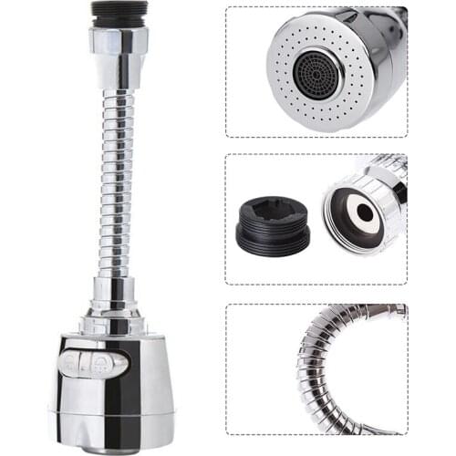 360 Rotating Flexible Tap Faucet Extender Stainless Steel Aerator Faucet Filter Adapter Spray Head Kitchen Bath Accessories