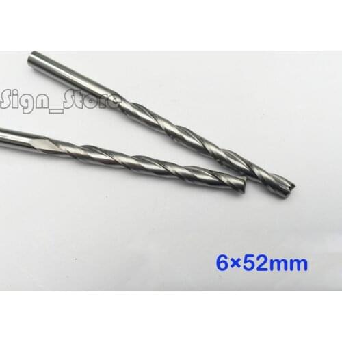 Free Ship 2pcs Solid Carbide 6mm Endmill Double Two Flute Spiral Bit CNC Router Bits CED 6mm * 52mm