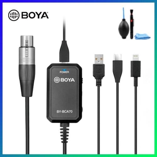 BOYA BY-BCA70 XLR to Lighting Type-C USB Audio Adapter Cable for iPhone 11 HUAWEI Android Smartphone PC Microphone Accessories
