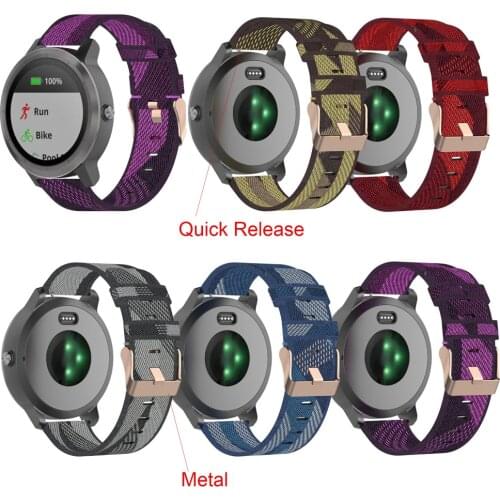 Quick Release Canvas Nylon Strap For Garmin Vivoactive 3 4 4s Smart Watch Band Bracelets For Garmin Vivoactive 3 4 Straps Correa