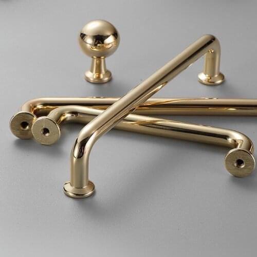 Zinc Alloy Bright Gold Cabinet Pulls Light Luxury Stylish Kitchen Handles for Furniture Drawer Knobs Cabinet Hardware