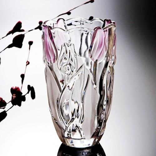 Europe glass vase Tulips table vase decor CraftsTabletop flower pot Hydroponics terrarium wedding decoration