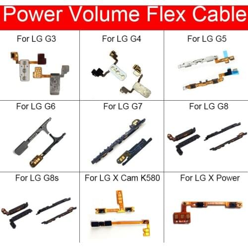 Volume & On Off Power Side Button Flex Cable For LG G3 G4 G5 G6 G7 G8 X Cam Power Side Key Flex Ribbon Replacement Repair Parts