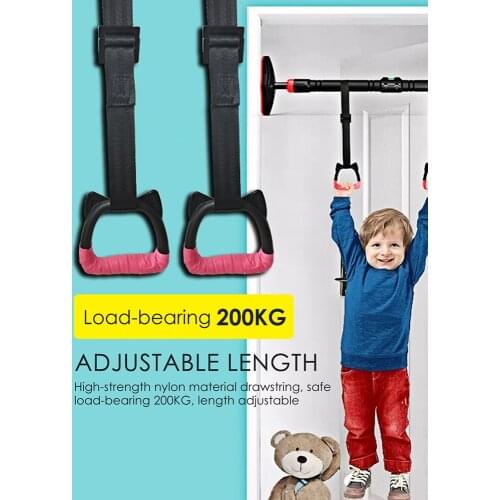 Gymnastics Childrens Ring Non-Slip Bear 200KG Exercise Rings Gym Exercise Cross fit Pull Ups Home Fitness Bodyweight Training