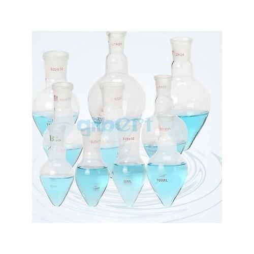 100ml Single Neck Socket 12/20 Joint Pear Shape Glass Boiling Flask Labware