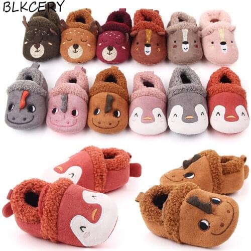 Famous Brand Shoe Newborn Baby Girl Shoes Infant Cartoon Loafers 1 Year Old Soft Sole Slip on Crib Shoes Toddler Boy Slippers