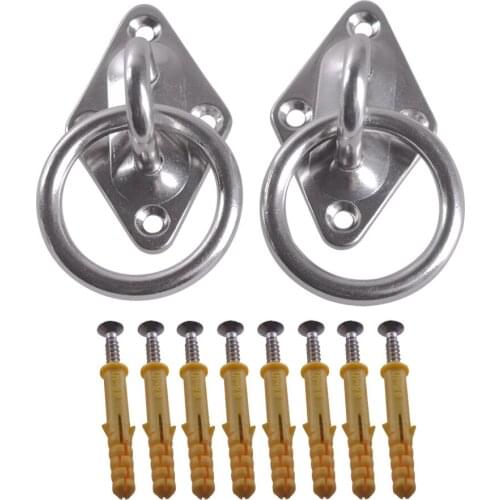 Multifunctional Triangle 304 Stainless Steel 60x40MM U Design Ring Hook M6 Ceiling Hook with Self-tapping Screws Set of 2