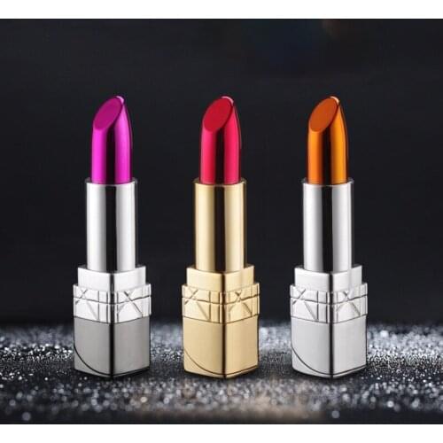Refillable Inflatable Personality Creative Lady Lipstick Open Flame Lighter Smoking Accessories for Weed Cute for Girl Gift