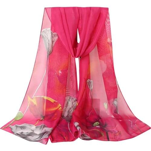 Flower Print Fashion Designer Silk Scarfs Women Luxury Brand Shawl Sarong Foulard Femme Soft Echarp Hijab Female Silk Bandana