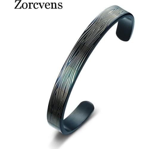 Modyle Fashion Cuff Bangle Bracelet Men Cool Punk 9mm Wide Black Stainless Steel Male Bracelet Jewelry