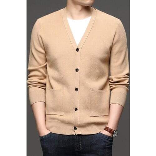5 Colors Mens Casual Solid Color Sweater Cardigan 2020 Autumn New Thin Coat Classic Style Knitting Sweater Male Brand Clothes